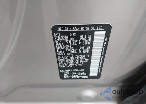 2012 Nissan Quest Sl z USA, uszkodzony, nr VIN JN8AE2KP6C9046058